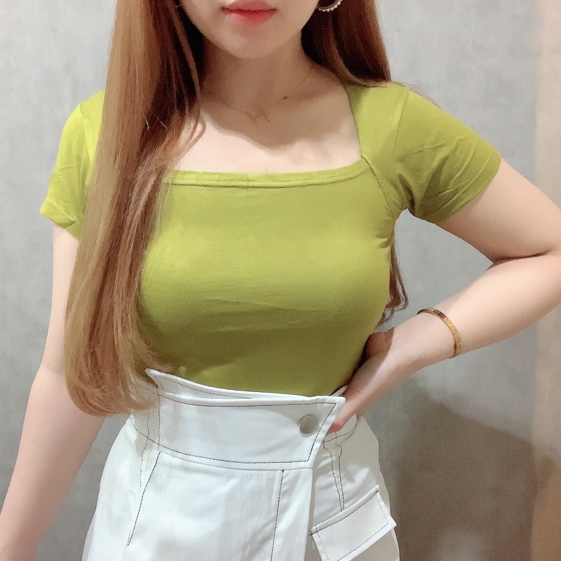 SquareNeck Top | Blouse Kaos Polos Atasan Wanita Spandex Rayon | Maimon Grosir