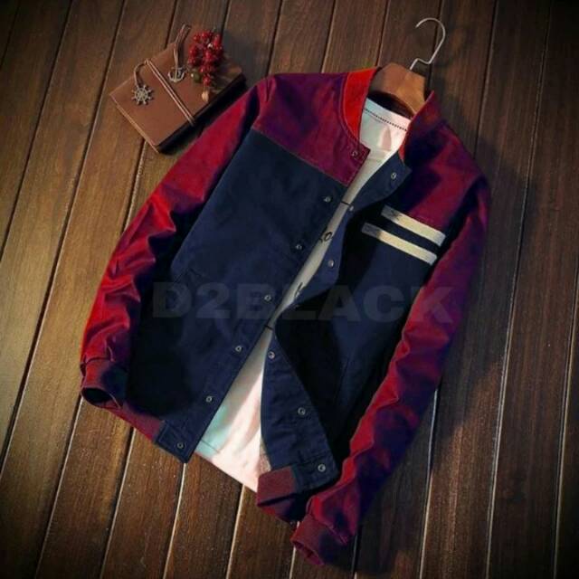Jaket Baseball Drill Pria Trendy BEST SELLER !