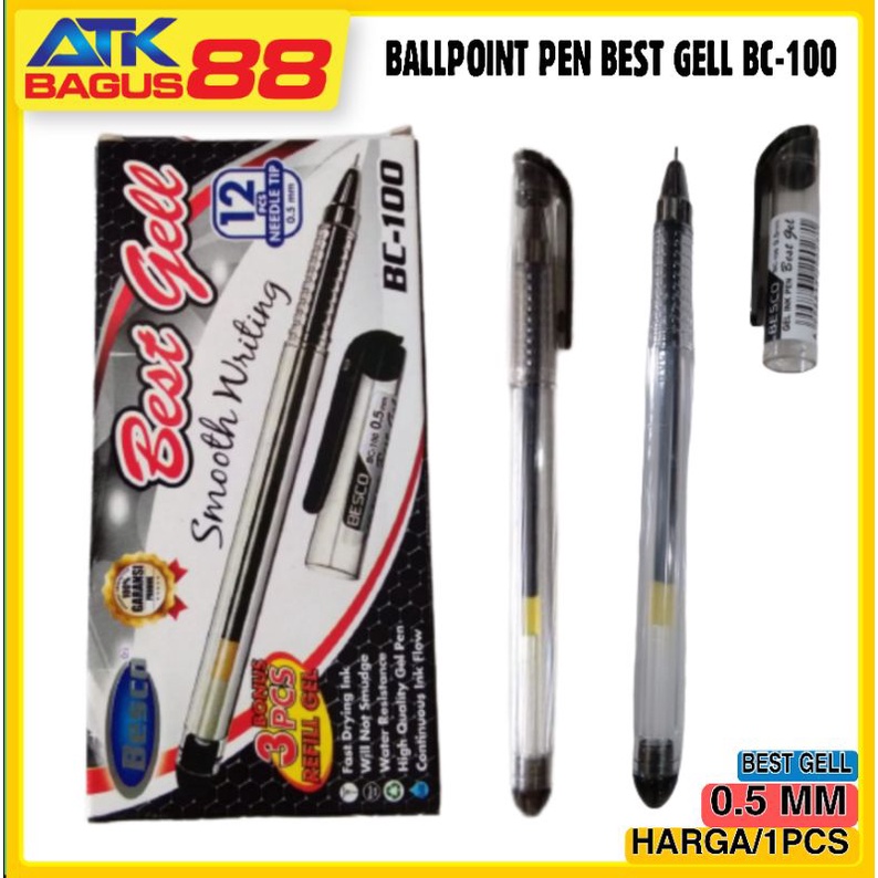 Balpoint - Pulpen besco best Gel 0.5 mm ( 12 pcs ) Hitam