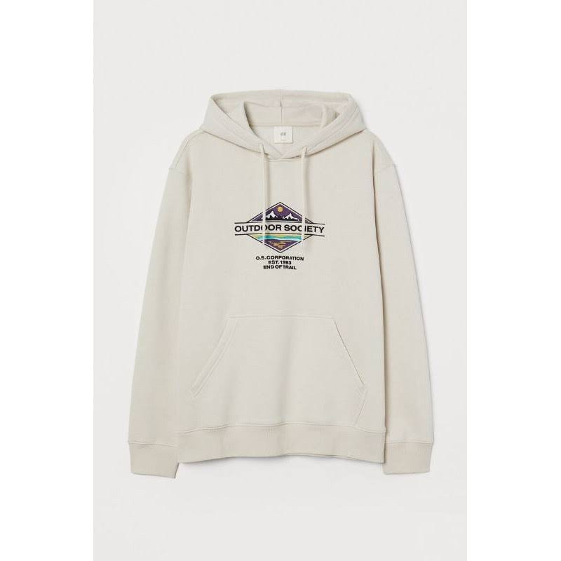 (COD) 9.9 Hoodie Jaket H&amp;M Pria Wanita Outdoor Society Cream Sweater Cowok Cewek Full Tag