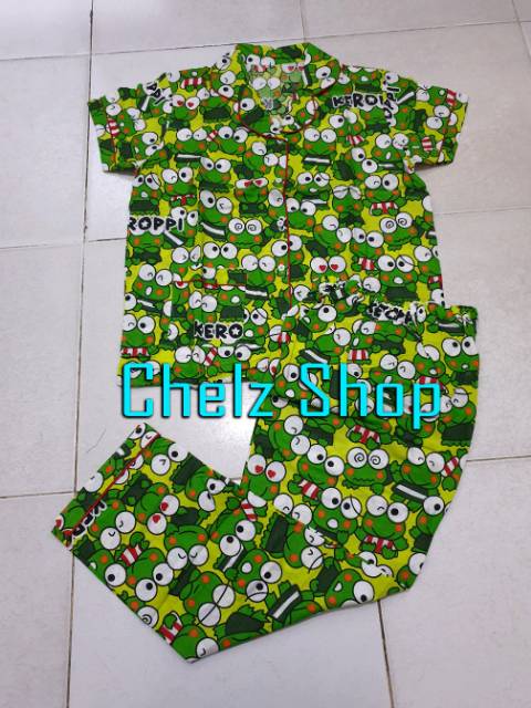 Baju Tidur Piyama Wanita/Cewek Pajamas Dewasa Karakter Keroppi  Murah Good Quality