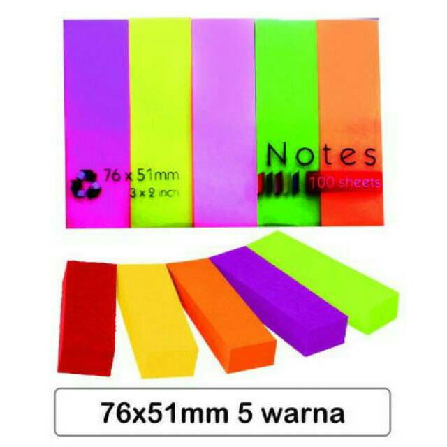 

Stick Notes Memo Tempel 76x51mm 5 warna