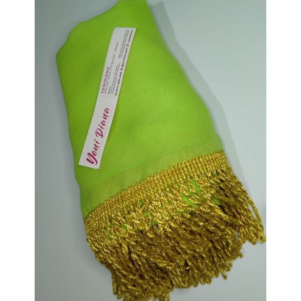 Panjang 3Meter Selendang Tari /Sampur tari (Lebar 36cm)-Hijau Muda