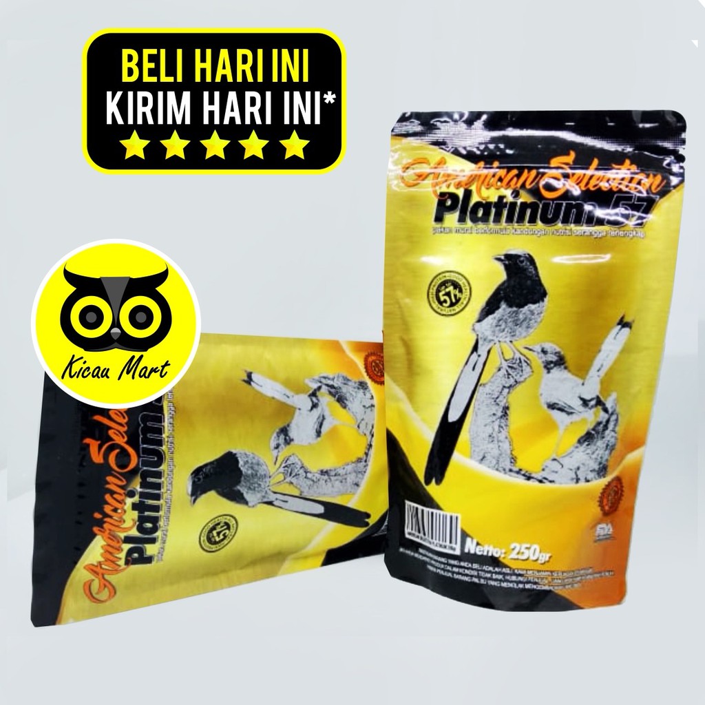 AMS AMERICAN SELECTION PLATINUM 250 GRAM PUR VOER PAKAN MAKANAN BURUNG MURAI LOMBA TERNAK MABUNG PLATINEW