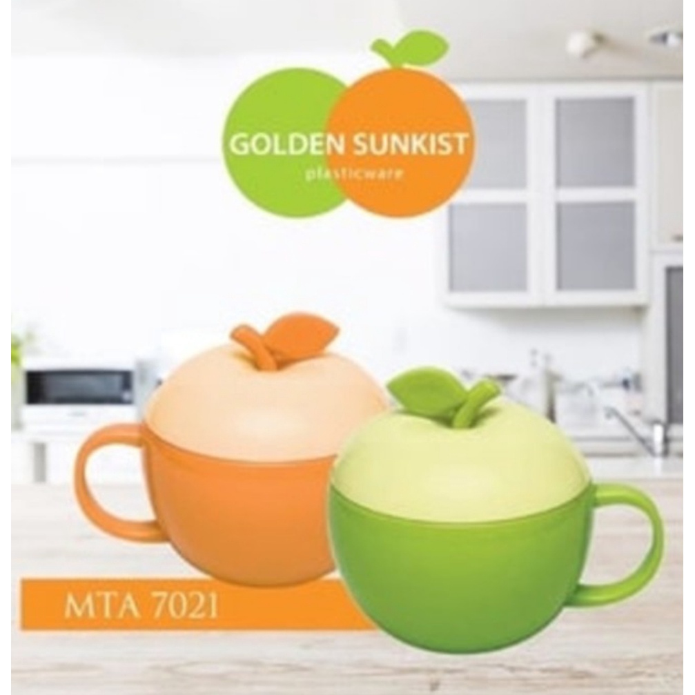 Mug Gelas Tutup Apel Golden Sunkist Food Grade