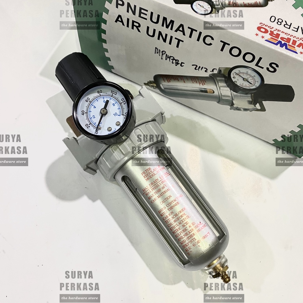 Jual WIPRO AIR FILTER REGULATOR KOMPRESOR SET ENGKEL 1/2" AFR1/2