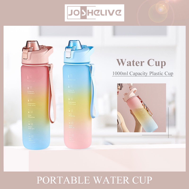 Botol Air Minum Portable Kapasitas Besar 000ml Dengan Sedotan Untuk Olahraga / Fitness / Travel