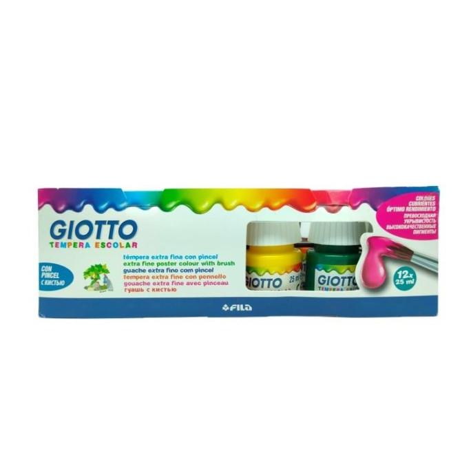 

Giotto Paint Tempera Escolar 12 Colors + Brush Terlaris