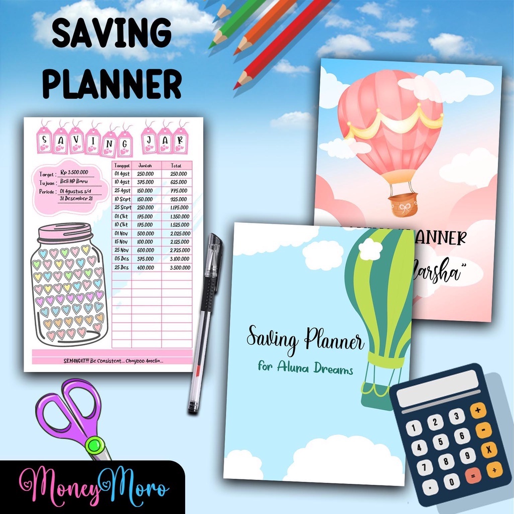 

MoneyMoro 03-04 Saving Planner / Saving Jar / Saving Tracker / Financial Planner / Buku Catatan Keuangan / Buku Tabungan Kode 03-04 Free Pulpen