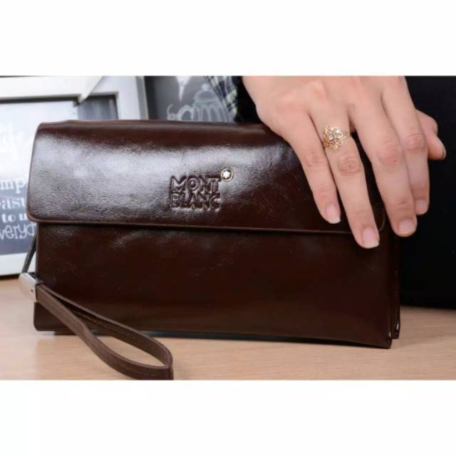 NEW Clutch Leather Dompet Panjang Kulit Montblanc Cewek Cowok Wanita Pria Semi Premium Mont Blanc