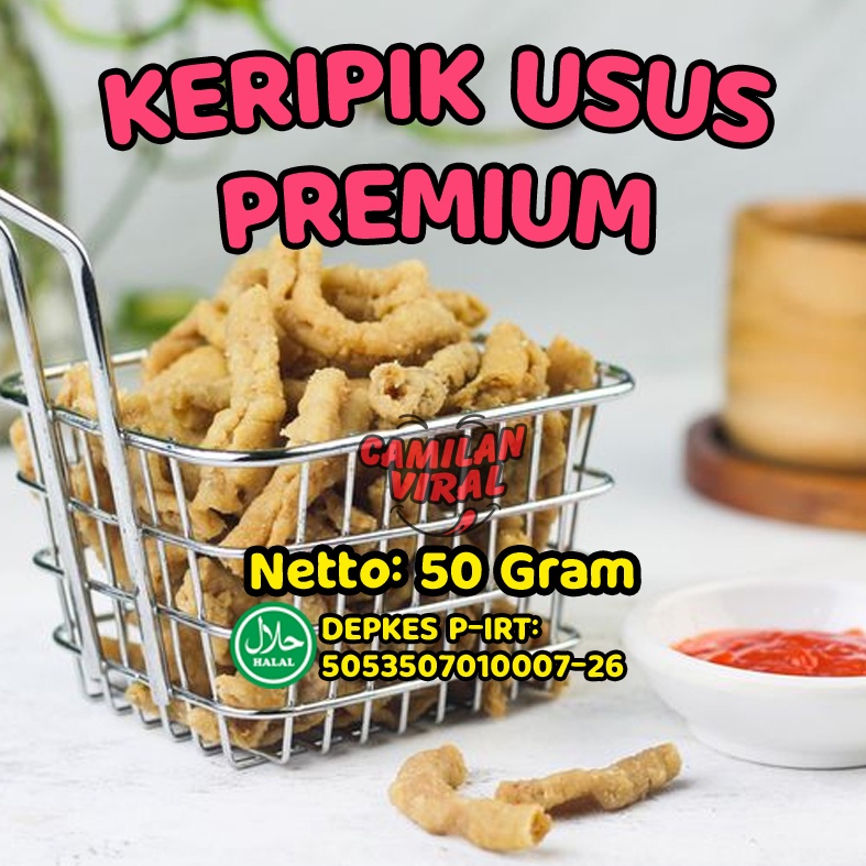 

☑️ (HALAL - IZIN DINKES PIRT - 70 GRAM - DAPAT 2 PCS 35 GRAM) KERIPIK USUS PREMIUM - KERIPIK USUS AYAM - KERIPIK USUS 1KG- KERIPIK USUS PEDAS - KERIPIK USUS DAUN JERUK - CEMILAN - PAKET USAHA - CAMILAN PEDAS - SNACK VIRAL - CEMILAN VIRAL BY CAMILAN VIRAL