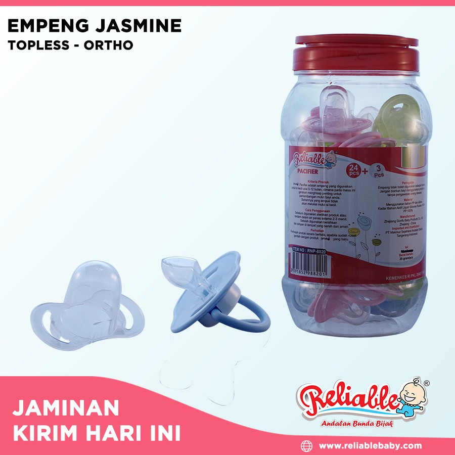 Reliable Empeng Orthodentic Bulat Reguler Silicone Jasmine Dahlia Camelia Empeng Higienis