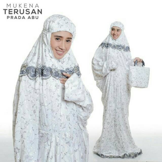 MUKENA TELEKUNG RUKUH DEWASA TERUSAN SUTRA PARIS PUTIH BORDIR COKLAT ABU UNGU HIJAU PINK BIRU