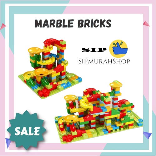 Mainan Edukasi Anak Track Maze Toy Bricks Marble Race Run Maze - mainan bangunan 168pcs Mainan Building Brick Marble Race Run Maze Block Balok Susun Track Slide Ball