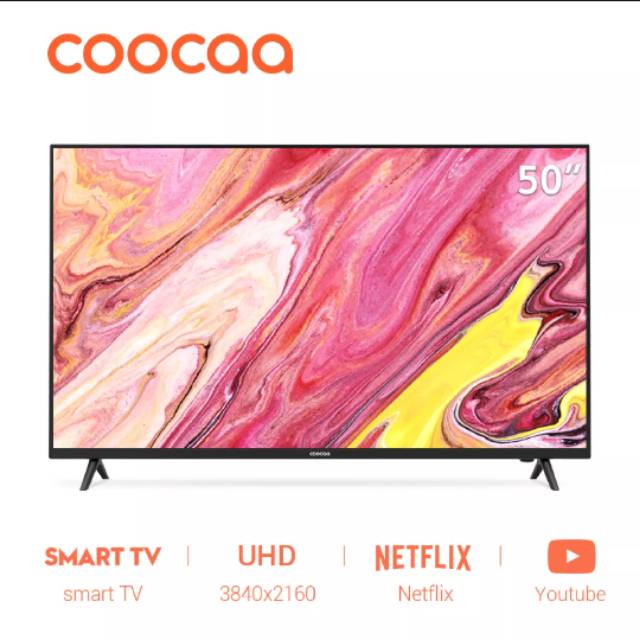 Coocaa 50 Inch 4K UHD Smart LED TV - YOUTUBE - NETFLIX, WIFI Garansi 3