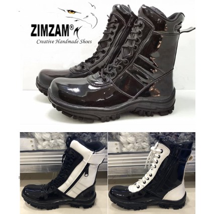 SEPATU PDL POLISI HITAM, PDL PROVOST SINTETIS HITAM PUTIH RESLETING FOR TNI POLRI