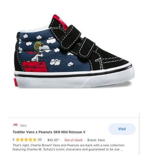 ❎SOLD❎ vans x peanuts sk8 mid kids original preloved