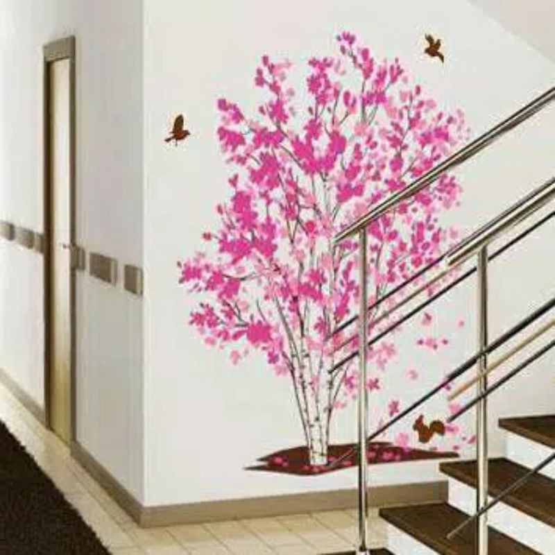 Pink Maple tree wallsticker wall sticker stiker dinding