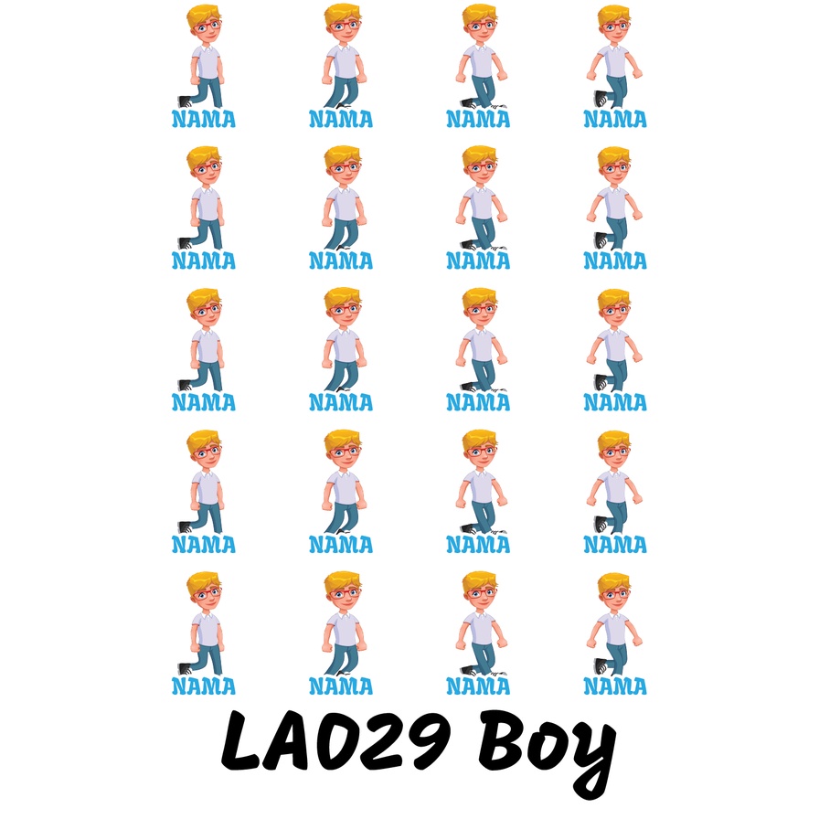 

Sticker Nama Cutting Label Waterproof Tahan Air Kid 29 (LA029)