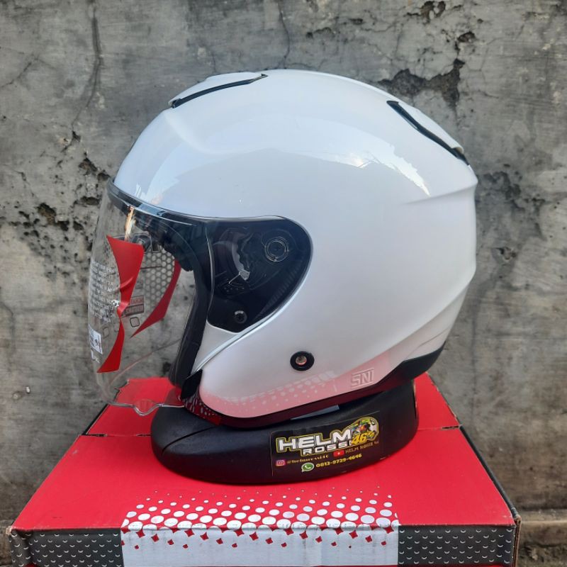 Helm KYT KYOTO Putih SOLID Hitam Merah Doff Gunmet Black Glossy Biru Doff Merah Ferarri Original KYT