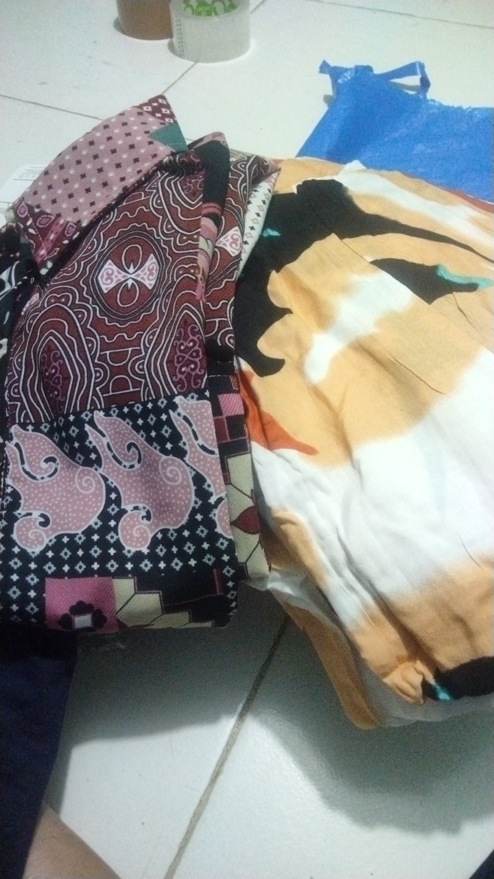 Tunik Pompom - Maxmara Jumbo Xxl Kancing Bumil Busui Ld110 Motif Batik Homey Muslim Murah Adem Kerah