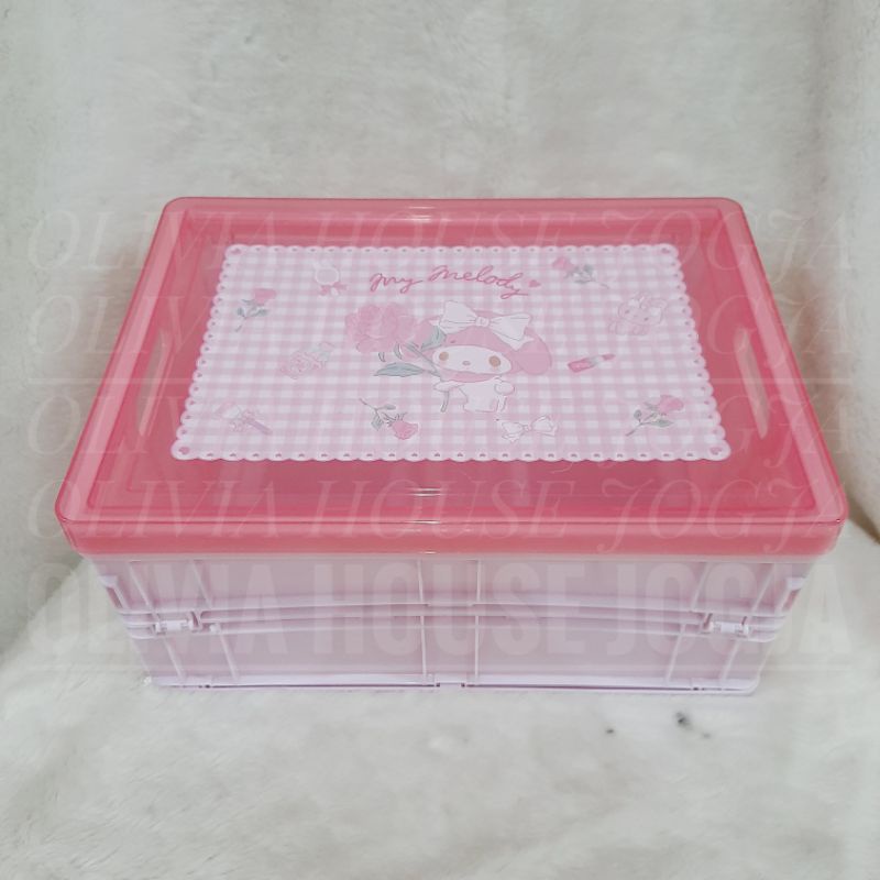 Storage Box Lipat My Melody Plastik Kontainer My Melody Pink Lipat