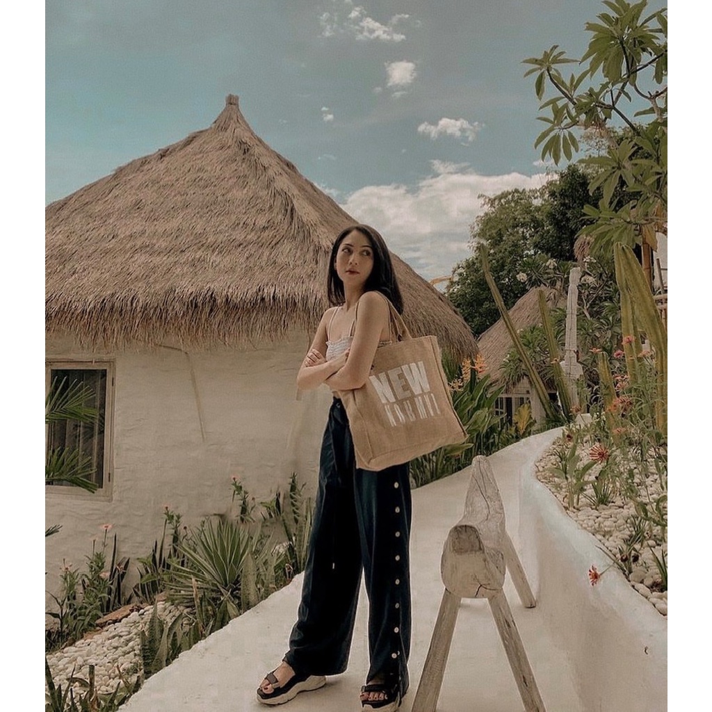 New Normal Embroidered - Oversized Tote Bag Tas Karung Goni Custom Handmade Bordir
