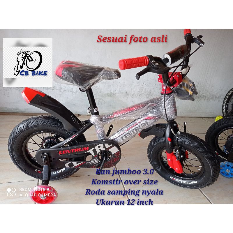 SEPEDA BMX ANAK COWOK CENTRUM/phoenix/galaxy/emerson UKURAN 12 ban jumboo 3.0 usia 2-5tahun