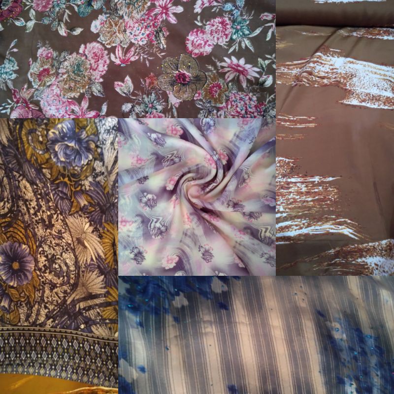 kain sifon / sipon motif gliter dan non gliter kualitas terjamin Pasar Tegal Gubug Cirebon