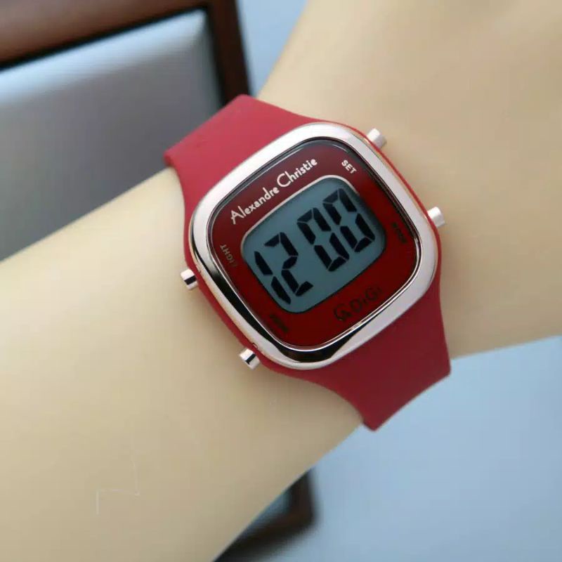 JAM DIGITAL ALEXANDRE CHRISTIE ORIGINAL AC 9336 RED ROSEGOLD