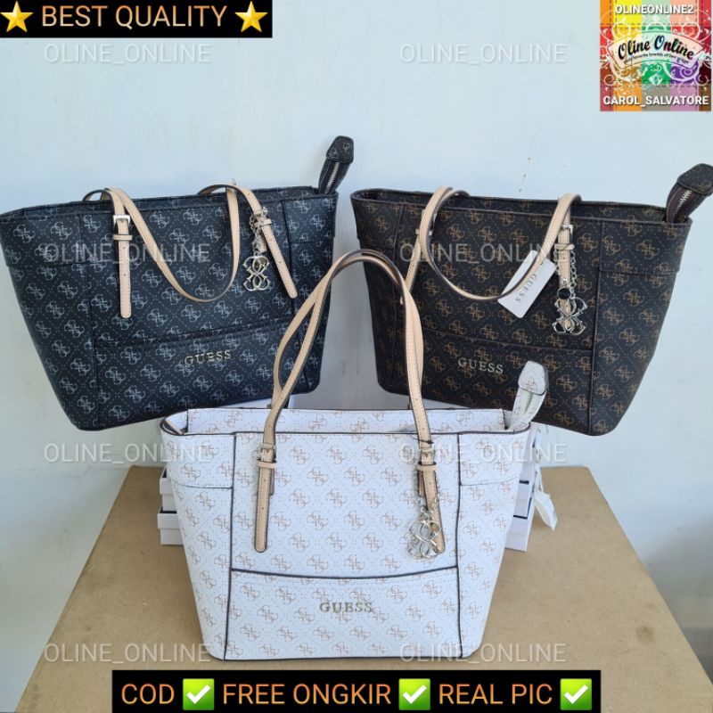 (WODB) Flash sale Tas gs delaney large big size logo brown delan