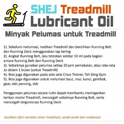 Minyak Pelumas Treadmill (Lubricant Silicone Oil) 500 mL - SHEJ dan Botol Tetes