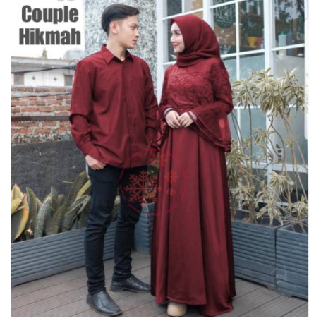  Baju  Couple Keluarga  lebaran Kapel Hikmah Pakaian 