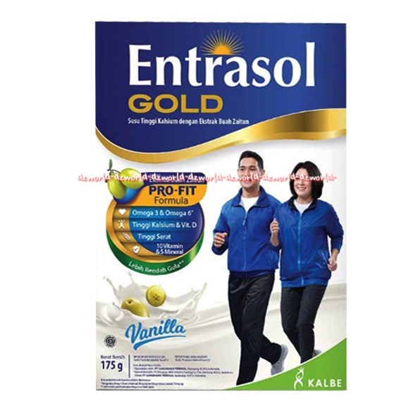 Entrasol Gold Pro-fit  175gr Rasa Vanilla Chocolate Susu Kalsium Untuk Orang Tua Lansia Rasa Vanila Coklat Entrasoll Golden Cokelat