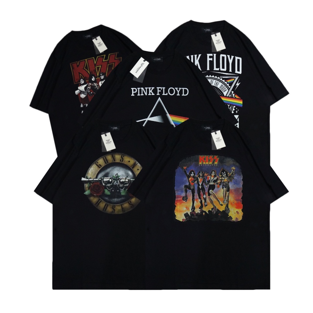 Kaos Musik H&M GNR - KISS - PINK FLOYD
