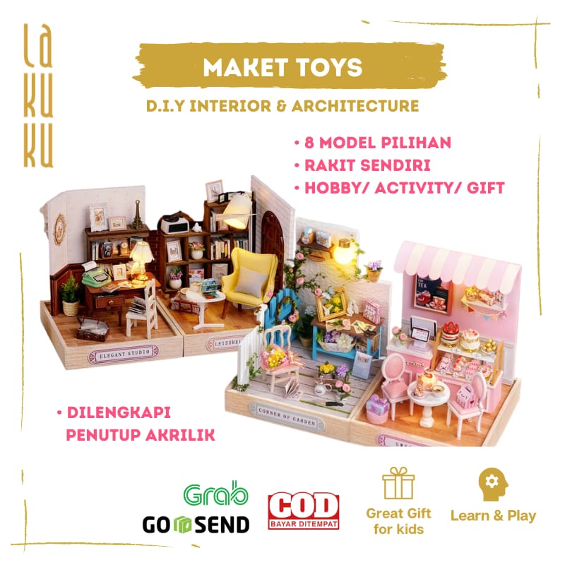 Lakuku - DIY miniatur interior rumah doll house maket room