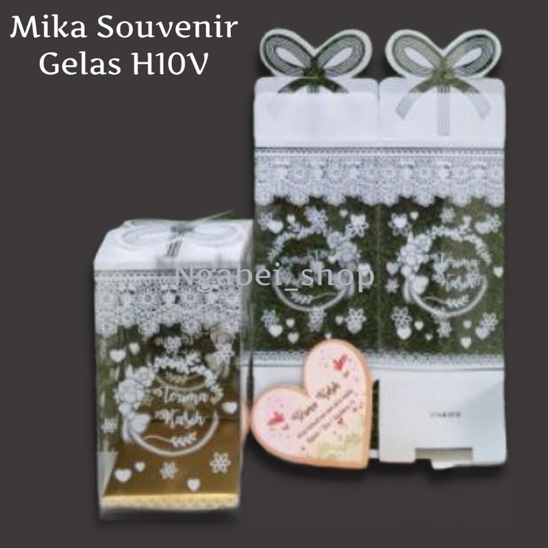 Box Mika Souvenir Gelas H10 - Mika Souvenir Gelas Ukuran 7x7x12,5cm