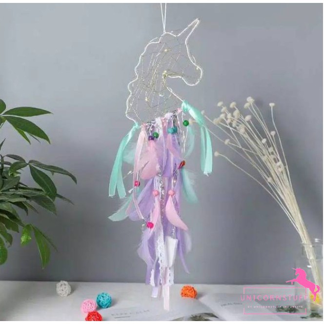 Dengan Remote Listrik Unicorn Dream Catcher Lampu Tidur Anak Gantungan Hiasan Kamar Cewek Kado