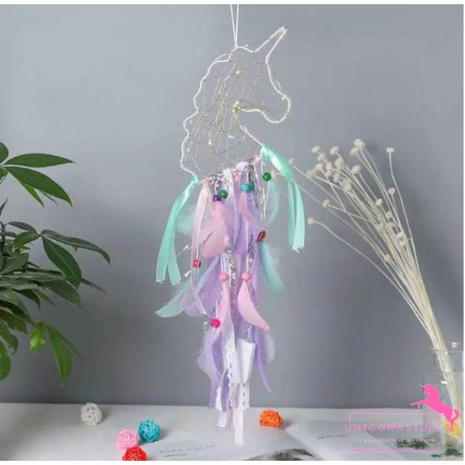 Dengan Remote Listrik Unicorn Dream Catcher Lampu Tidur Anak Gantungan Hiasan Kamar Cewek Kado