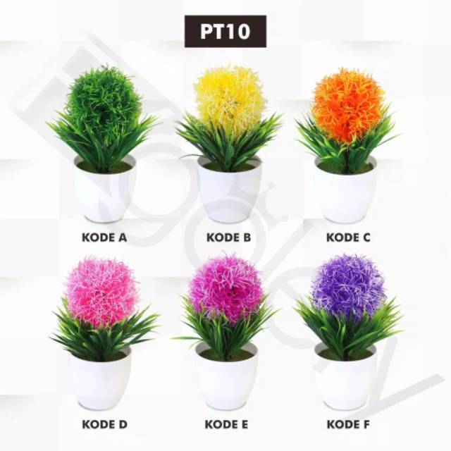 Bundara.id Pr-635  ( Size 25x16 ) Bunga hias + pot cantik bonsai bulat import
