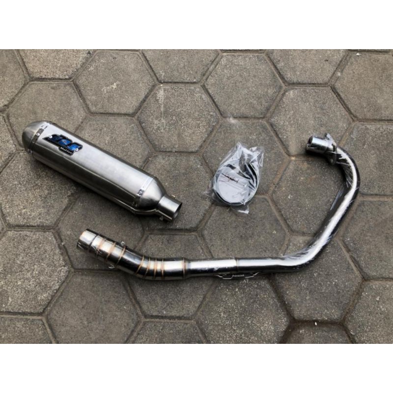 knalpot mufler cacing cb gl 100  racing herex megapro tiger gl