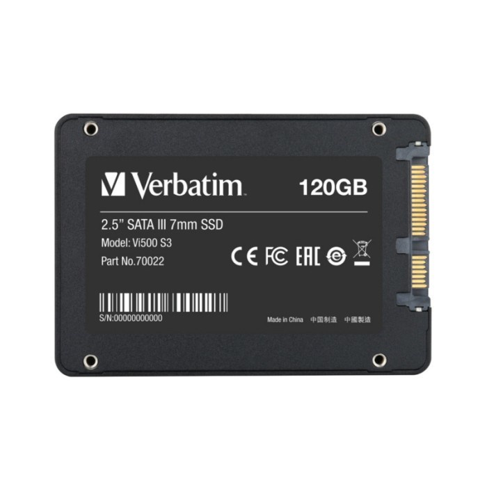 SSD Internal VERBATIM SATA III 120GB Vi500 S3 2.5&quot; ( VERBATIM 120GB )