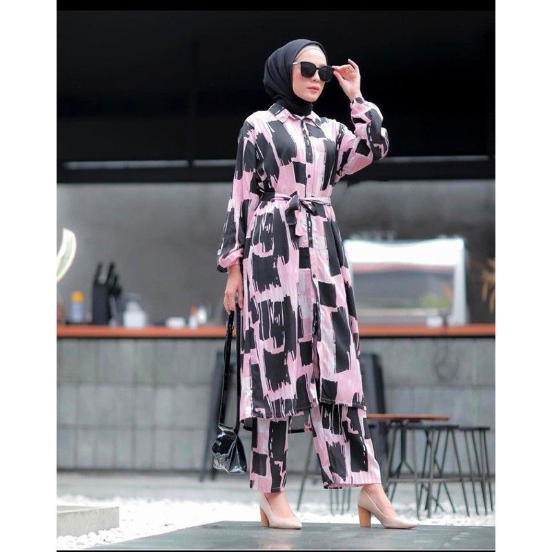 One Set Wanita Rayon Model Terbaru Atasan Blouse Kemeja Tunik Cardy All Size LD 100-115  OOTD Remaja Dewasa Kekinian 2022 Banyak Motif Ready Stock