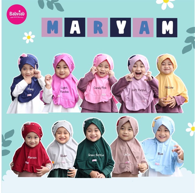 Babyjab Maryam Jilbab Anak Lucu - Baby Jab Hijab Bergo Bayi 0 1 2 3 4 5 6 7 Tahun