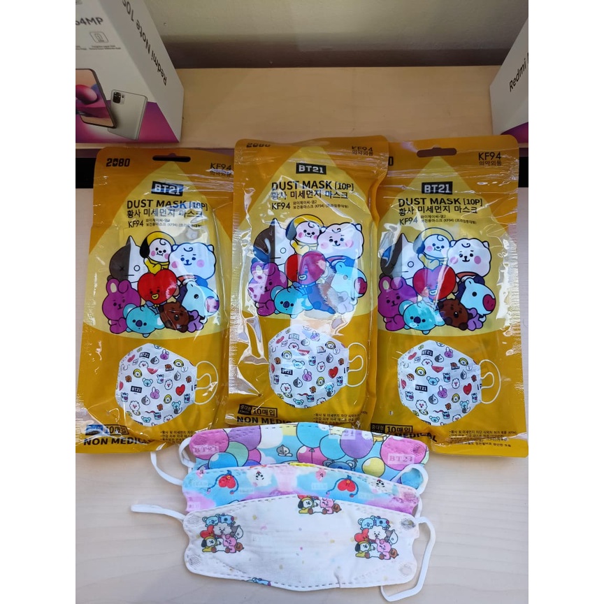 Masker ANAK KF94 BT21 isi 10pcs