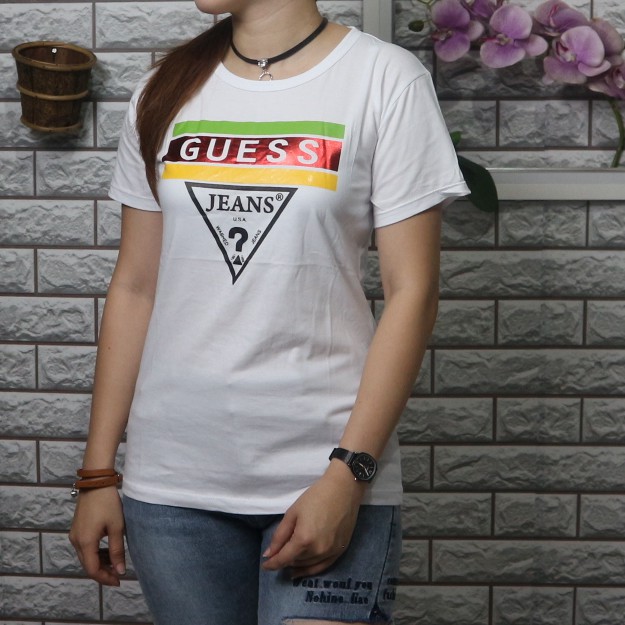 Tshirt / Pakaian Wanita / Baju Perempuan / Kaos Cewek / Tumblrtee / Baju GUESS White