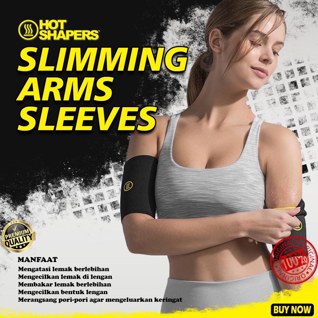 HOT SHAPERS SLIMMING ARMS SLEEVES Pengecil Pelangsing dan Pembakar Lemak Lengan Tangan Alat Terapi UnisexPria Wanita Bahan Neotex Smart Fabrics Technology