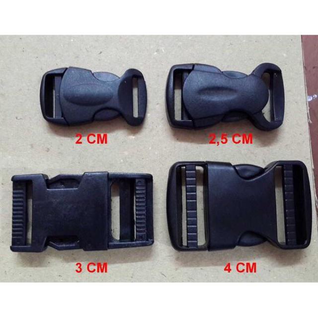 Gesper Kunci Selot Plastik Hitam (2 - 2,5 - 3 - 4 Cm) 12 Pcs