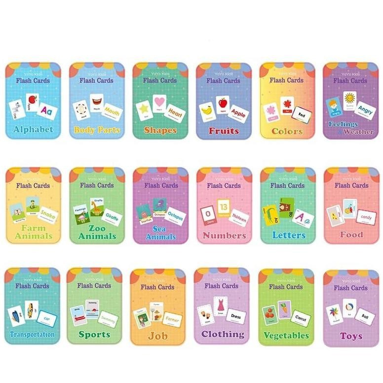 Flash Card Yoyo Kids Mainan Edukasi FlashCard Anak  Bayi Kartu Pintar Edukasi Belajar Bahasa Inggris Membaca