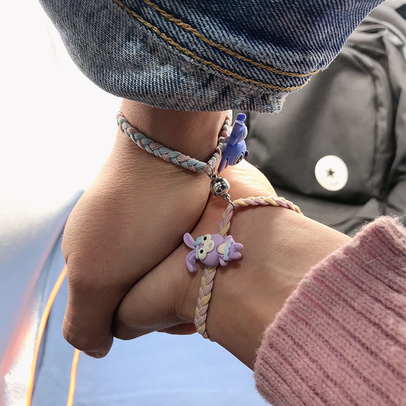 2pcs Gelang couple Motif Kartun Gaya Korea Untuk Hadiah